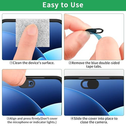 50pcs Laptop Camera Cover Slide, Ultra-Thin Webcam Cover Phone Camera Covers for Laptop, Desktop, Tablet, Smartphone, Protects Your Privacy & Security - color: Black (50 Pcs)