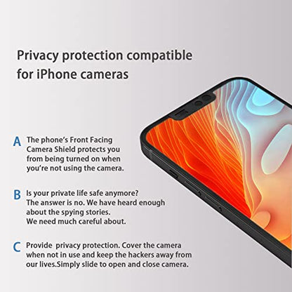 Front Camera Cover Compatible for iPhone 17e /16e /13/13 Mini/13 Pro/13 Pro Max/,Webcam Cover Protect Privacy and Security,Privacy Camera Cover Not A ffect Face ID, 2 Pack-Black - color: Black