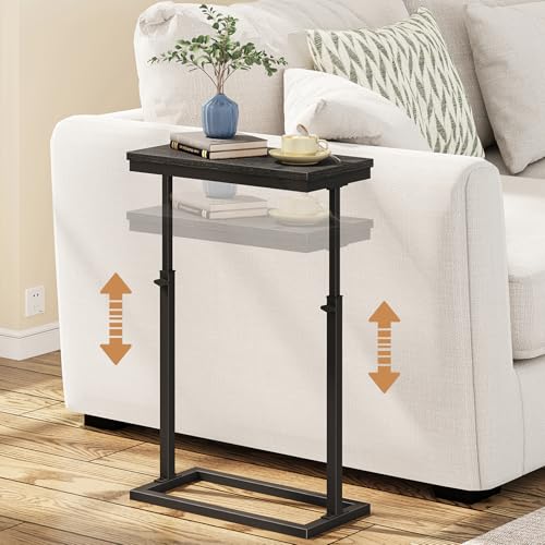 TUTOTAK End Table, Side Table, Tall Couch Table, Sofa Table | for living Room, Bedroom, Black TB01BK083 - color: Black, size: 1 Pack, style: Ordinary
