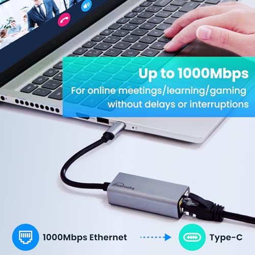 USB C to ethernet Adapter,Ethernet to USB c,TypeC to RJ45 Ethernet Adapter 1Gbps Gigabit Ethernet Compatibility for Mac,MacBook Pro/Air,Dell XPS,Chromebook,Surface - style: TYPEC TO RJ45