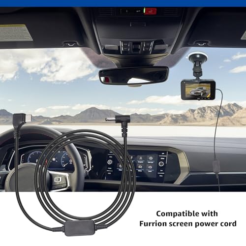 USB-C to DC Car Charger Cable for Furrion FOS07TADS Vision S Monitor Replacement Power Supply Cord for 7inch Screen Display Compatible with Hitch Wireless Backup Camera FOS48TA-BL FOS48TAPK-BL - size: 6.56FT