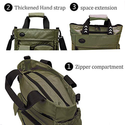 d'yallee Crossbody Messenger Bag Men Waterproof Shoulder Business Work Bag Nylon - color: Olive Green