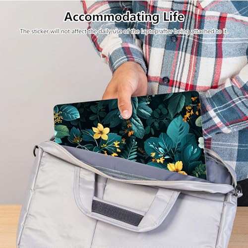 Universal Laptop Skin Sticker with 2 Wrist Pad Skins, Waterproof Scratch Resistant Vinyl Laptop Cover Decal, Cut to Fit for 11–15.6 Inch MacBook HP Dell Lenovo, Florals - color: Florals