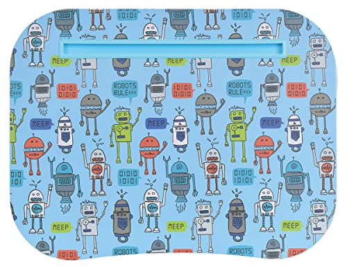 iscream 17.25" x 13.25" Laminate Top Microbead Filled Lap Desk with Tablet Channel - Robots Rule