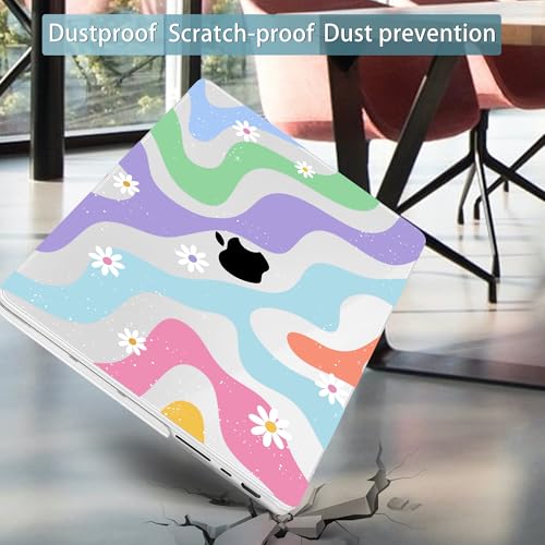 Mektron Case for M5 MacBook Pro 14 inch 2026 Model A3427 A3426 Fit 2025-2021 Model A3434 A3112 M4 A3112 A3401 A3185 M3 A2918 A2992 M2 A2779 M1 A2442 Cover, Colorful Wave - color: Colorful Wave