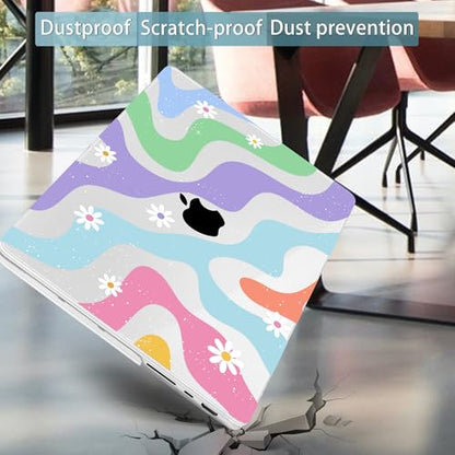 Mektron Case for M5 MacBook Pro 14 inch 2026 Model A3427 A3426 Fit 2025-2021 Model A3434 A3112 M4 A3112 A3401 A3185 M3 A2918 A2992 M2 A2779 M1 A2442 Cover, Colorful Wave - color: Colorful Wave