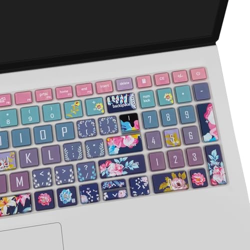 Keyboard Cover for Dell Inspiron 15 3000 5000 7000 3510 3511 3515 3525 3530 3535 5510 5515 5518 7510 15.6", Inspiron 16 7610, Vostro 15 3510 5510 5515, Latitude 3520, Red Flower - color: Red Flower
