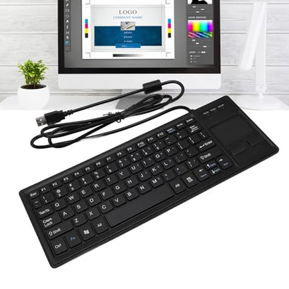 Sanpyl Wired Mechanical USB Keyboard, IP68 & Touch Industrial Keyboard with Touchpad for Laptop Notebook PC, 310x115x12mm / 12.2x4.53x0.47inch