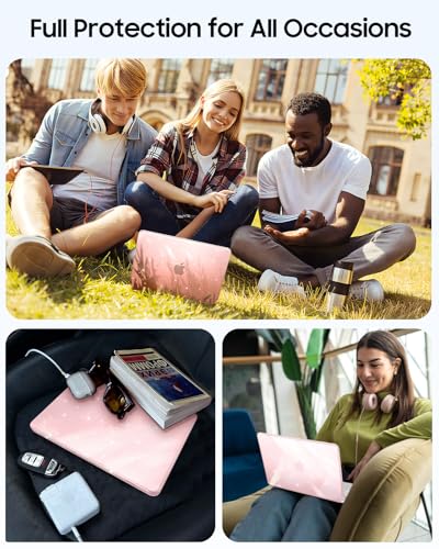 Fintie Case for MacBook Neo 13 Inch with Keyboard Skin & Screen Protector | 2026 A3404, Snap-On Design, Slim Fit, Hard Shell Cover, Glitter Clear - color: Glitter Blush