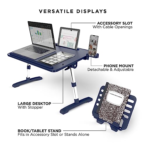 Limitless TotalDesk Portable Workstation and Lap Desk with Adjustable Height & Tilt (Navy) - color: Navy