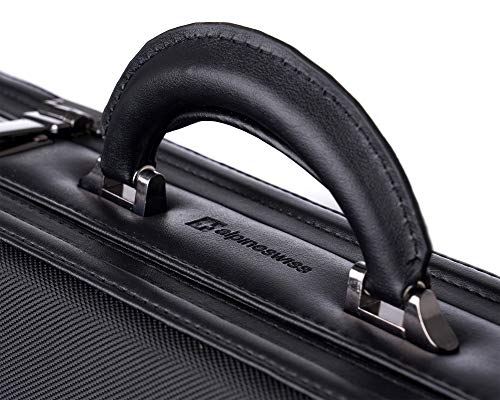 Alpine Swiss Mens Briefcase | Hard Side Business Case | Expandable Attache Case For Men | Dual Combination Locks | Padded Interior | Multi Organizer Pockets | Manufacturer’s Warranty