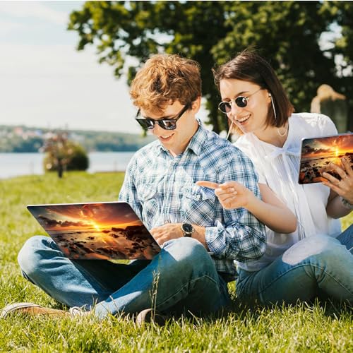 Universal Laptop Skin Sticker with 2 Wrist Pad Skins, Waterproof Scratch Resistant Vinyl Laptop Cover Decal, Cut to Fit for 11–15.6 Inch MacBook HP Dell Lenovo, Beach Sunsets - color: Beach Sunset