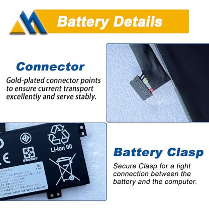 L17M3PB0 L17C3PG0 Laptop Battery Replacement for Lenovo Chromebook 100e 2nd Gen 100e-81QB 300e 2nd Gen 300e-81QC 500e 2nd Gen C340-11 S340-14 Series Notebook L17L3PB0 L18D3PG1 42Wh 3735mAh