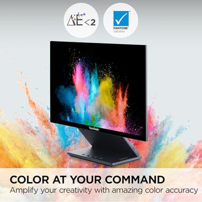 ViewSonic VP1656 15.6 Inch 1200p ColorPro Monitor, IPS Display with Pantone Validated Color Accuracy for Immersive Second Screen Productivity, Advanced Ergonomics, 40W USB-C, and Micro HDMI Inputs - style: 15.6-Inch