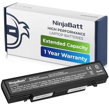 NinjaBatt Battery for Samsung AA-PB9NC6B AA-PB9NS6B AA-PB9MC6B NP300E5A R540 RV510 RV511 NP305V5A AA-PB9NS6W NP300V5A Q430 RC512 RV515 NP355V5C R530 - Black - High Performance [6 Cells/4400mAh]