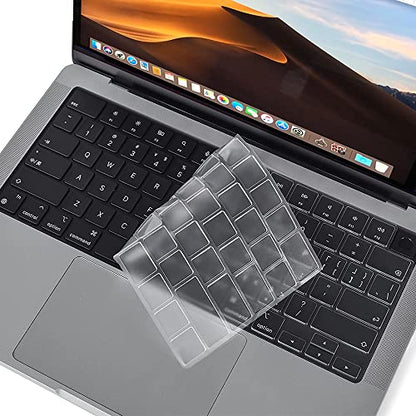 Clear Ultra Thin TPU Keyboard Cover for MacBook Air 13.6 inch M2 A2681 2022 and 2023 MacBook Pro 14 inch 16 inch M1 Pro M2 Max A2442/A2485 2022 2021 - color: Clear TPU, size: M2 M1 Pro/Max Macbook Pro 14"/16" and M2 Air 13.6"