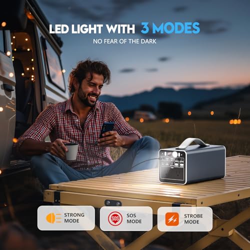 300W Portable Power Station, 299.7Wh Portable Laptop Charger with AC Outlet, Dual Way 65W PD/USB-C Port, Battery Pack Power Supply, Solar Generator for Outdoor Camping Home - size: Medium