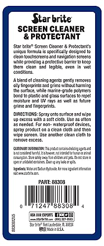 STAR BRITE Screen Cleaner & Protectant; Clean & Protect Phones, Tablets, Sunglasses, Helmet Visors, Touchscreens & More. Shed Fingerprints, Grime, Salt Water & Increase Rain Visibility (088308)