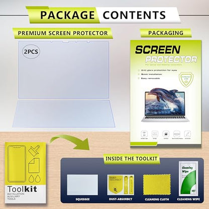 2 Pack Anti Blue Light Screen Protector for 2024-2025 ASUS Zenbook Duo Dual | 14" 2-in-1 Laptop UX8406, Ultra Clear HD 9H Hardness Film for Primary & Secondary Dual Screens, Anti Scratch, Bubble Free
