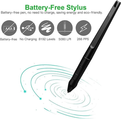 PW500 Battery-Free Stylus Pen for Huion KAMVAS Pro 22 Inspiroy Q11K V2 Q620M GT-221 GT2201 Graphic Tablet Drawing Digital Pen Touch Screen Active Laptop Stylus S-Pen