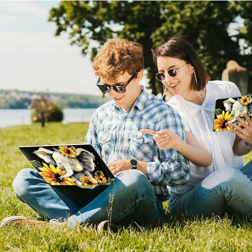Universal Laptop Skin Sticker with 2 Wrist Pad Skins, Waterproof Scratch Resistant Vinyl Laptop Cover Decal, Cut to Fit for 11–15.6 Inch MacBook HP Dell Lenovo, Elephant Sunflower - color: Elephant Sunflower