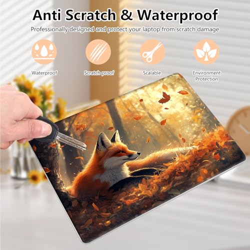 Laptop Skin Sticker Decal 15.6 Inch,12 13 13.3 14 15 15.6 in Laptop Netbook Skins for Notebook,Art Decal Removable Waterproof Scratch Resistant,Universal Vinyl Cover,Cute Fox Forest - color: Cute Fox Forest