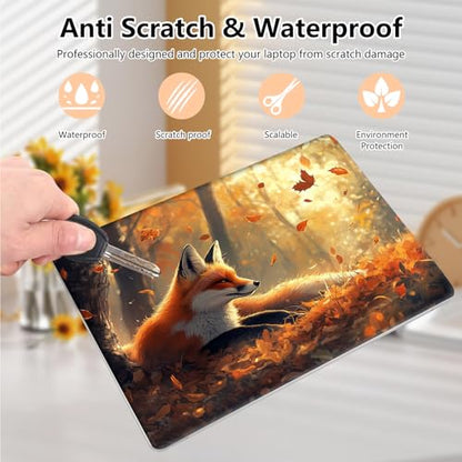 Laptop Skin Sticker Decal 15.6 Inch,12 13 13.3 14 15 15.6 in Laptop Netbook Skins for Notebook,Art Decal Removable Waterproof Scratch Resistant,Universal Vinyl Cover,Cute Fox Forest - color: Cute Fox Forest