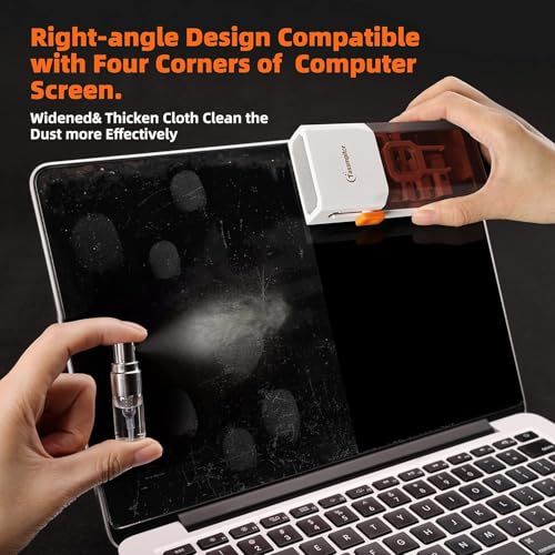 All-in-1 Keyboard Cleaner Laptop Cleaning Kit,Computer Screen-Safe Tools | MacBook iPad iPhone,Electronics Brush Tool for PC Camera Lens Earbuds,Deep Cleaning Spray Cloth, High-Density Soft Brush - color: Coffee Brown