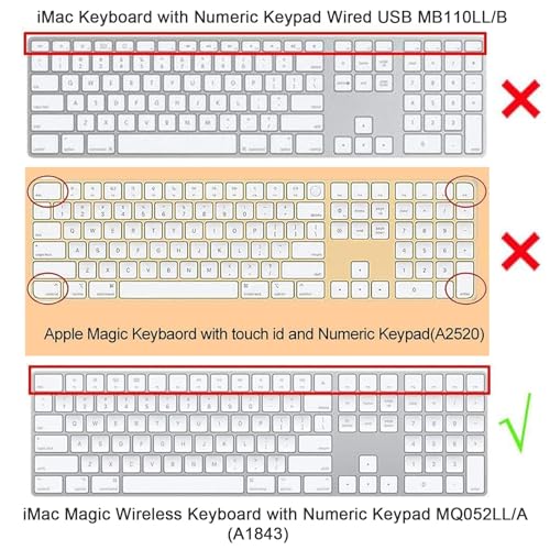 TPU Clear Keyboard Cover Protector for 2017 Released Apple Magic Keyboard with Numeric Keypad US Layout A1843 Keyboard Skin - color: For Magic Keyboard with Numeric Keypad (MQ052LL/A)