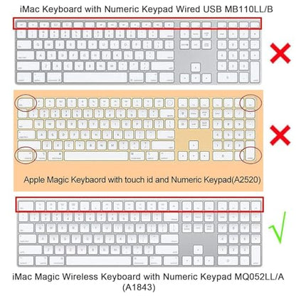 TPU Clear Keyboard Cover Protector for 2017 Released Apple Magic Keyboard with Numeric Keypad US Layout A1843 Keyboard Skin - color: For Magic Keyboard with Numeric Keypad (MQ052LL/A)