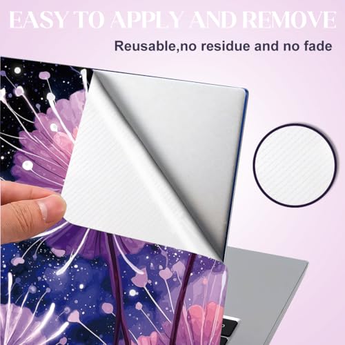 SUPERDANT 1set 12 13 13.3 14 15 and 15.6 Laptops Skin Stickers Decals Purple Dandelion Art Laptop Protectors Cover Decals for Personalization Notebooks Waterproof Vinyl Stickers - style: Dandelion