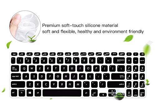 ImComor Keyboard Cover For Asus VivoBook F512DA F512FA F512JA X512FA X512DA X515JA S512 S530UA S530FA 15.6 Inch Laptop Accessories, Black