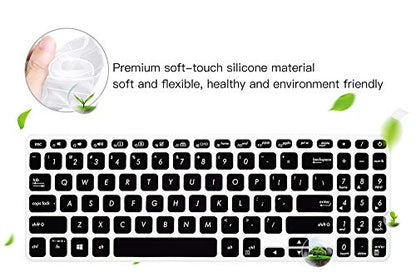 ImComor Keyboard Cover For Asus VivoBook F512DA F512FA F512JA X512FA X512DA X515JA S512 S530UA S530FA 15.6 Inch Laptop Accessories, Black