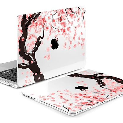 Batianda Case for MacBook Air 15" with M5 M4 M3 M2 Chip, Cherry Blossoms | 4-in-1 Set with Pink Sakura Branch Design, Lightweight Hard Shell Protection For Girls, Students and Cherry Blossom Lovers - color: Cherry Blossoms