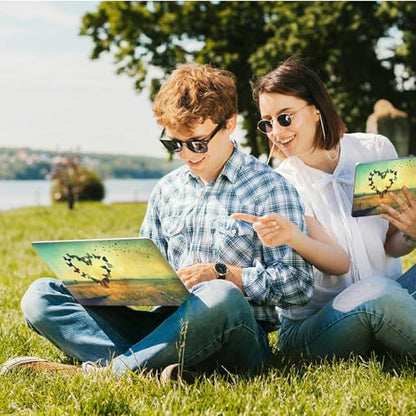Universal Laptop Skin Sticker with 2 Wrist Pad Skins, Waterproof Scratch Resistant Vinyl Laptop Cover Decal, Cut to Fit for 11–15.6 Inch MacBook HP Dell Lenovo, Butterfly Heart - color: Butterfly Heart