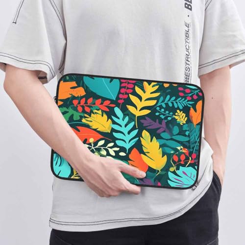 Laptop Sleeve Bag 15.4 15.6 Inch,Jungle Tropical Palm Leaves Exotic Plants Colorful Protective Polyester Computer Cases Laptop Cover Briefcase Bag Tablet Travel Cover - color: LPS-025
