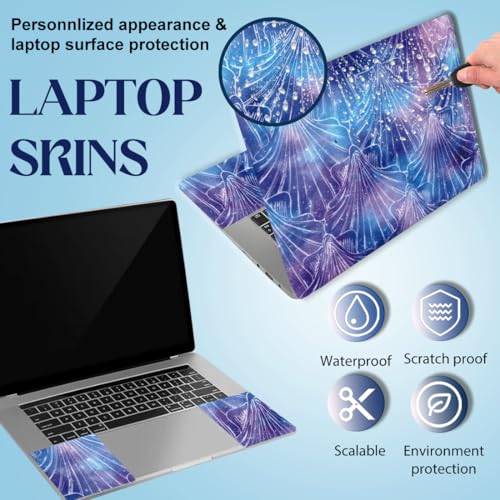 SUPERDANT 3 Pcs Laptop Skin Sticker Colorful Shells PVC Trimmable Notebook Decal 14.96x10.63 Inch Reusable Cover for 12 13 14 15 15.6 Inch Laptop Colorful - style: Colorful Shells