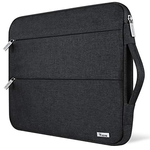 Voova 13 13.6 Inch Laptop Sleeve Case Compatible with MacBook Air 13 M1/M2/M3/M4 2020-2025, MacBook Pro 13/14, IPad Air/Pro 13, Waterproof Slim Computer Bag Cover with Handle, Black - color: Black, size: 12.6-13.6 Inch