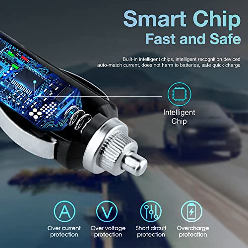 Car Charger Compatible with TaoTronics LED Desk Lamp TT-DL16 TT-DL13 TT-DL01 TT-DL02 TT-DL11 TT-DL22 TT-DL17N Power Adapter 18AWG Cord Supply