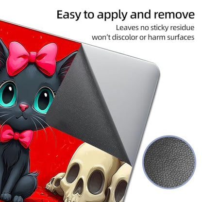 Universal Laptop Skin Sticker Decal, 12"-15.6" Aesthetic Vinyl Wrap, Black Cat Skulls Waterproof Notebook Cover Art Protector for MacBook HP Dell Lenovo, Fits 13" 14" 15" 15.6" - color: Black Cat Skulls