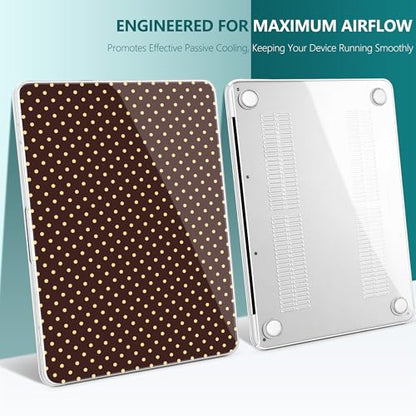 for MacBook Neo 13 Inch Case 2026 (Model A3404, A18 Pro chip), Stylish Pattern Protective Hard Shell with Screen Protector, Keyboard Cover & USB-C Adapter - Brown Polka Dots - color: Brown Polka Dots