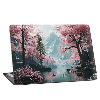 Universal Laptop Skin Sticker with 2 Wrist Pad Skins, Waterproof Scratch Resistant Vinyl Laptop Cover Decal, Cut to Fit for 11–15.6 Inch MacBook HP Dell Lenovo, Cherry Tree - color: Cherry Tree