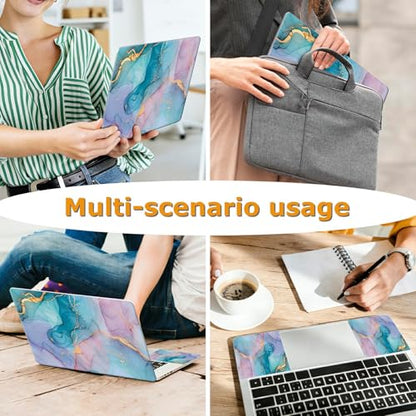 Universal Laptop Skin Sticker with 2 Wrist Pad Decals, 3-Piece Removable Vinyl Laptop Cover, Marbles Waterproof Anti-Scratch, Easy-Trim Fit for 13.3" 14" 15.6" Laptops - color: Marbles