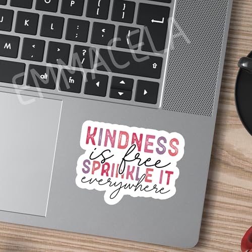 (3 Pack) Motivational Stickers - Kindness is Free Sprinkle It Everywhere – Inspirational Vinyl Decals with Positive Quotes for Laptops, Tumblers, Water Bottles, Scrapbooks - 3 x 2.3 Inch - color: Kindness is Free Sprinkle It Everywhere