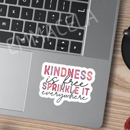 (3 Pack) Motivational Stickers - Kindness is Free Sprinkle It Everywhere – Inspirational Vinyl Decals with Positive Quotes for Laptops, Tumblers, Water Bottles, Scrapbooks - 3 x 2.3 Inch - color: Kindness is Free Sprinkle It Everywhere