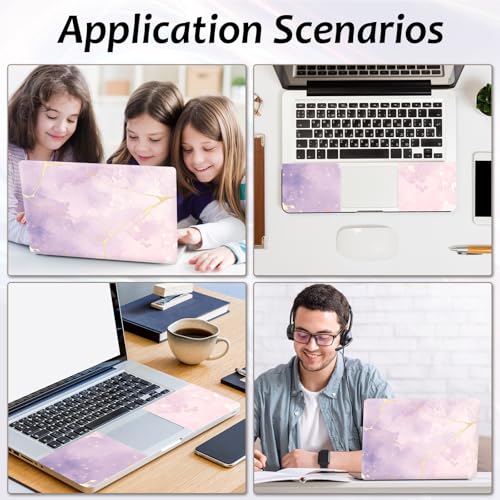 Laptop Skin 12.1-15.6 inch Removable Universal Reusable Laptop Sticker Decal,Waterproof No Residue Vinyl Cover,Scratch-Resistant Cuttable Full Wrap Sticker for Notebook,Lavender Pink Gold Marble Print - color: Lavender Pink Gold Marble Print