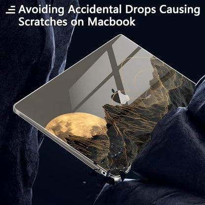 MEEgoodo for M2 MacBook Pro 13 inch Case 2022 2021 2020,Crystal Cover Fit Model A2338 M2/M1 A2251 A2289,Flexible Plastic Case for 13.3-inch Laptop,Hard Shell for MacBook Pro M2,Glowing Lines Full Moon - color: Glowing Lines Full Moon