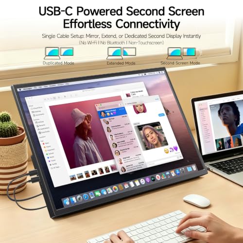 Large Portable Monitor 23.8inch 120Hz USB-C Monitor, Laptop Screen Extender | Ultra-Slim Travel IPS Display with HDR, 100% sRGB, VESA Mount & Built-in Speakers for Mac Phone PS5 Xbox Switch - size: 23.8