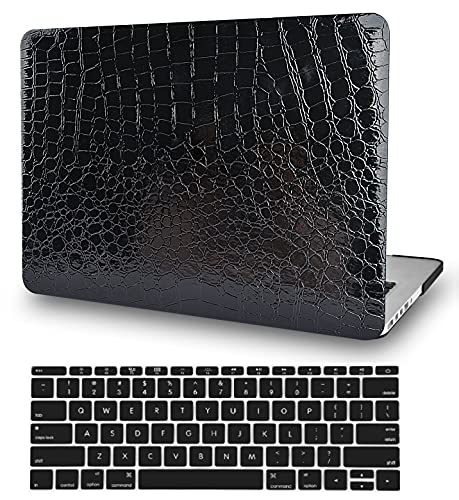 KECC Ultra Thin Case for MacBook Air 13 inch M5 2026 2025-2021 Release M4 M3 M2 M1 Pro/Max Chip, Italian Leather Hard Shell for MacBook Air 13.3” + Keyboard Cover, Black Crocodile - color: Black Crocodile Leather, size: Air 13" M2-M5 2022-2026