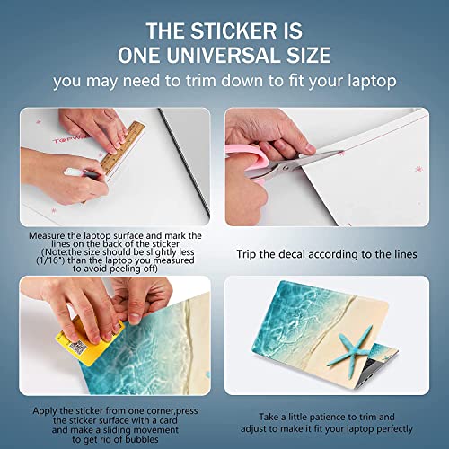 Laptop Skin Sticker Decal 15-15.6 Inches, Universal Reusable Vinyl Sticker for 12.1 13 13.3 14 15.4 Inches Netbook/Notebook PC, Waterproof & Scratch-Resistant (Starfish) - color: Starfish
